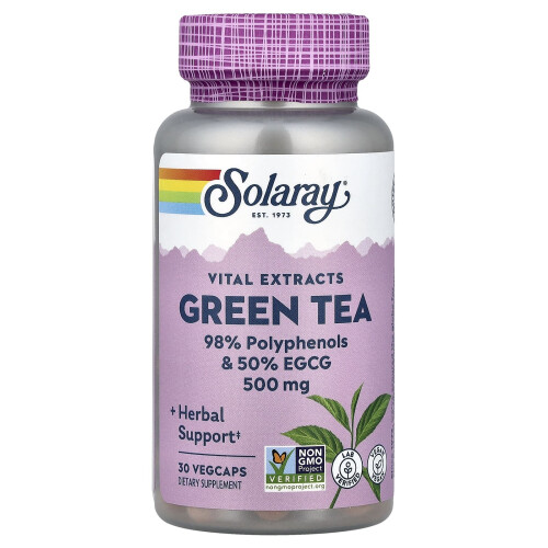 Solaray, Vital-Extrakte, Grüner Tee, 500 mg, 30 VegCaps
