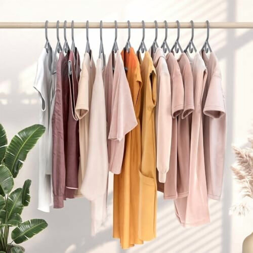 Cintres en plastique résistant, gris, lot de 12 2