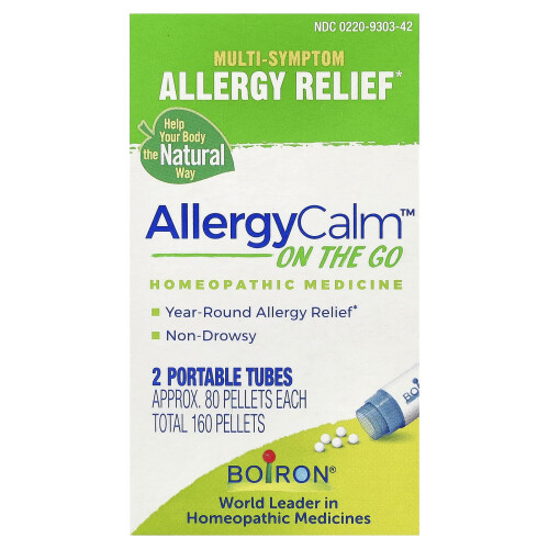 Boiron, AllergyCalm On The Go, 2 Μοβίλας Τροφοδοσίας, 80 Πελέτες Κάθε