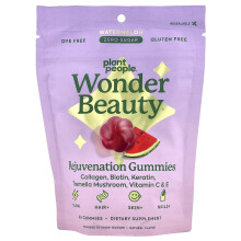 Plant People, Wonder Beauty, Rejuvenation Gummies, Watermelon, 60 Gummies