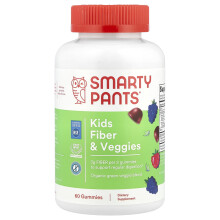 SmartyPants, Kinderen Fiber & Veggies Gummies, Gemengde Vrucht, 60 Gummies