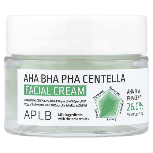 APLB, AHA BHA PHA Centella Gesichtscreme, 1,86 fl oz (55 ml)