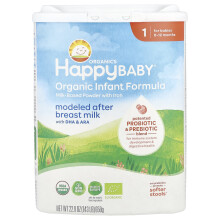 Happy Family Organics, Organická infanterní výživa, mléčná prášek s železem, 0-12 měsíců , 22,9 oz (650 g)