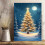 Winter Night Sky Canvas Art – Snow, Christmas Tree, Moon 5