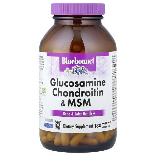 Bluebonnet Nutrition, Γλουκοζαμίνη Χονδροϊτίνη & MSM, 180 Φυτικά Φύλλα
