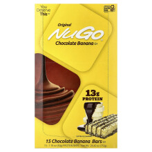 Barrette di Cioccolato Banana di NuGo Nutrition, 15 Barrette, 1,76 oz (50 g) Ogni