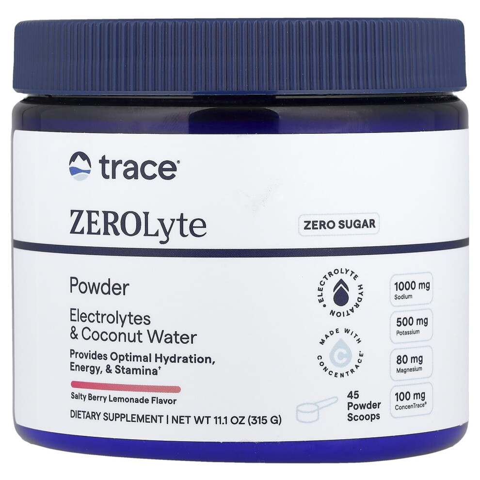 Trace , Zerolyte Powder, Salty Berry Lemonade, 11.1 Oz (315 G)