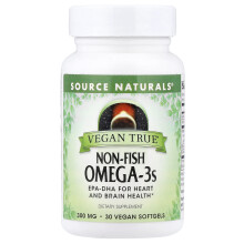 Source Naturals, Vegan True, Non-Fish Omega-3s, 300 mg, 30 Geluri moi vegane