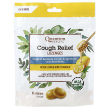 Quantum Health, Cough Relief Lozenges, Meyer Lemon & Honey, 18 Lozengetta