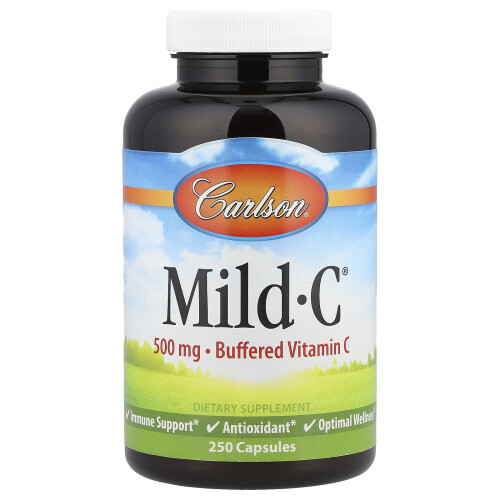 Carlson, Mild-C, Vitamina C Bufferada, 250 Cápsulas