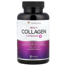 Vitauthority, Multi Collagen Capsules Plus Vitamin C, Hyaluronic Acid, Unflavored, 90 Capsules