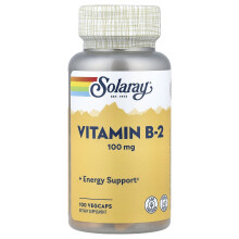 Solaray, Vitamin B-2, 100 mg, 100 VegCaps