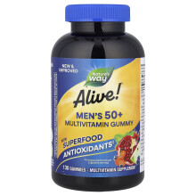 Nature's Way, Alive! Men's 50+ Multivitamin Gummy, Frucht, 130 Gummies
