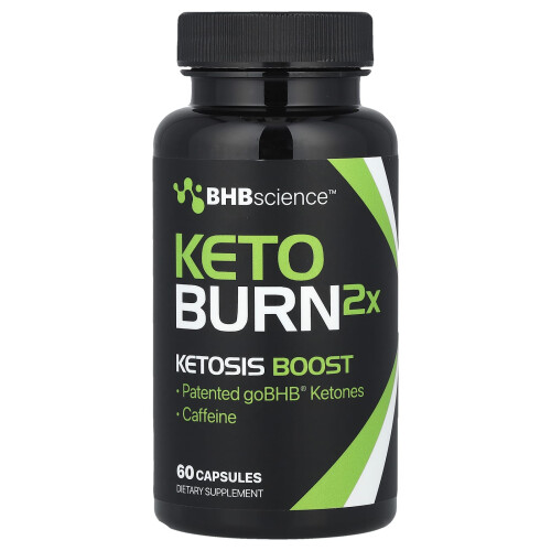 Real Ketones, BHBscience, Keto Burn2X, 60 Cápsulas
