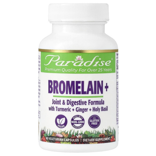 Paradise Herbs, Bromelain+, 60 Capsule Vegetariane