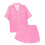 Damen-Seidenpyjama-Set, Kurzarm, Satin, 2-teilig 5