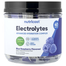 Nutricost, Eletrólitos, Complexo de Hidratação Avançado, Morango Azul, 40 Embalagens, 0,14 oz (4 g) Cada