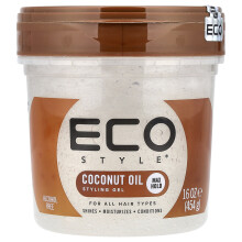 Eco Style, Työstävä Gel, Max Hold, Kaikki Hiukset, Kookosöljy, 16 oz (454 g)