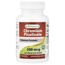 Best Naturals, Chromiová Pikolinát, 200 mcg, 240 Tabletů