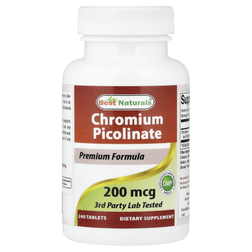 Best Naturals, Chrom, 200 mcg, 240 Tabletek