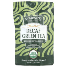 Starwest Botanicals, Biologische Groene Thee, Decaf, 20 Theezakjes, 1,4 oz (40 g)