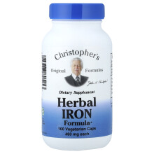 Christopher's Original Formulas, Formuła Ziołowa na Zmianę Żelaza, 100 Vegetarian Caps