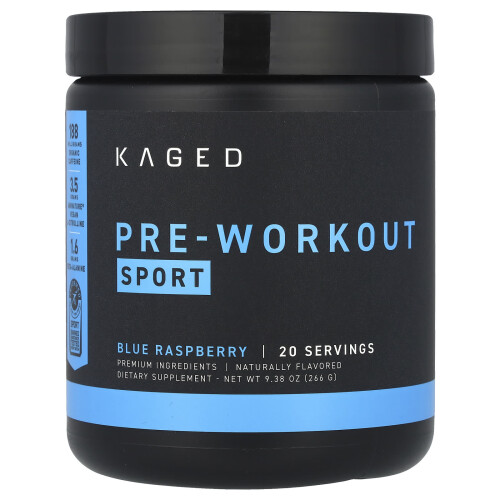 Κέιτζντ, Pre-Kaged, Αθλητική Προ-Εργασιακή, Blue Raspberry, 9.24 oz (262 g)