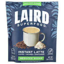 Laird Superfood, Café Instantâneo, Café + Creme + Adaptógenos, Açúcar Reduzido, 8 oz (227 g)