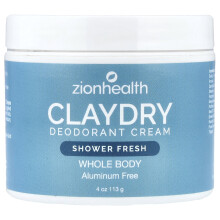 Zion Health, ClayDry Deodorant Cream, Douchenatuurlijk, 4 oz (113 g)