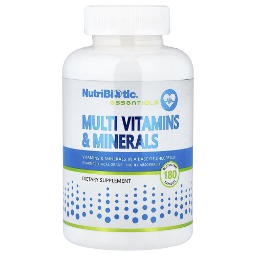 NutriBiotic, Essentials, Multi Vitamines & Mineralen, 180 Capsules