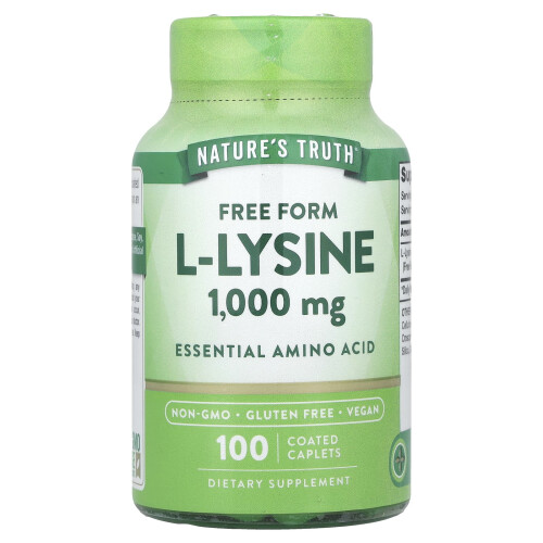 Nature's Truth, L-Lysine, 1.000 mg, 100 Geëmailleerde Caplets