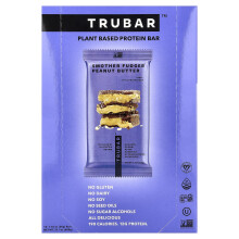 Trubar, Bara di Proteine a Base di Piante, Smoother Fudger Peanut Butter, 12 Barre, 1.76 oz (50 g) Ogni