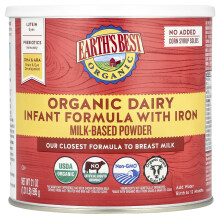 Earth's Best, Organická Mléčná Dávková Krmiva pro Dítě s Železem, Narození do 12 Měsíců, 21 oz (595 g)