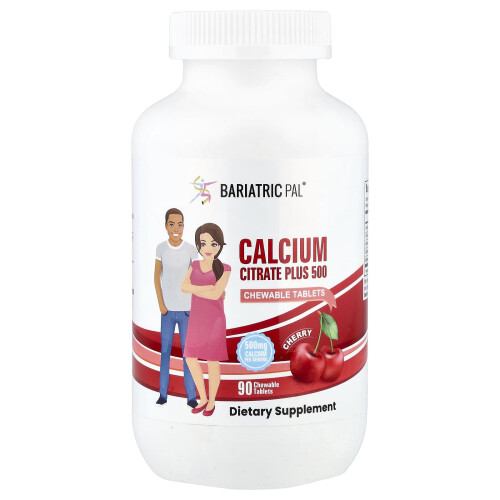 BariatricPal, Κάλιο Σιτράτη Plus 500, Cherry , 90 Chewable Tablets