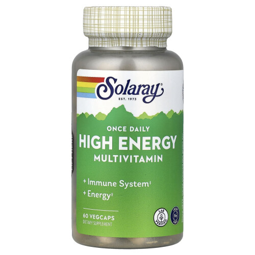 Solaray, Einmal-Täglich-Hochenergie-Multivitamin, Eisfrei, 60 VegCaps