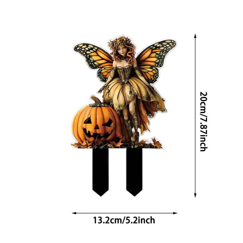 Halloween-Feengarten-Pfosten, Acryl-Elfenschild, 8 Stile 2