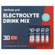 Venture Pal, Elektrolyt-Drink-Mix, Wassmelon, 30 Sticks, 0,17 oz (4,8 g) Jeder