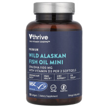 Vthrive, Wild Alaskische Visolie Mini, 120 Zachte Capsules