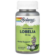 Solaray, True Herbs, Λομπέλια, 100 Βοτάνια Φιαλίδια