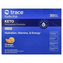 Trace, Hydro Pak Keto, Portocală, 30 Cutii de Sticla, 0.24 oz (6.7 g) Fiecare