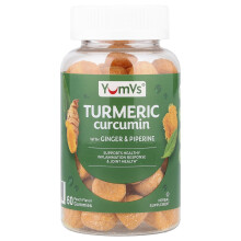 YumVs, Turmérik Curkuminum A Gingérem & Piperin Gumi, Peach, 60 Gumi