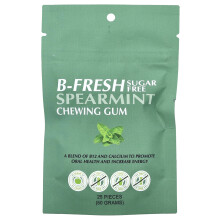 B-Fresh, Kauwgom, Suiker Vrij, Spearmint, 25 Stukken (50 g)