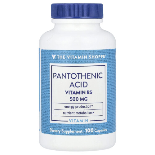 The Vitamin Shoppe, Ασβεστίτης Acid, Βιταμίνη B5, 100 Κάψουλες
