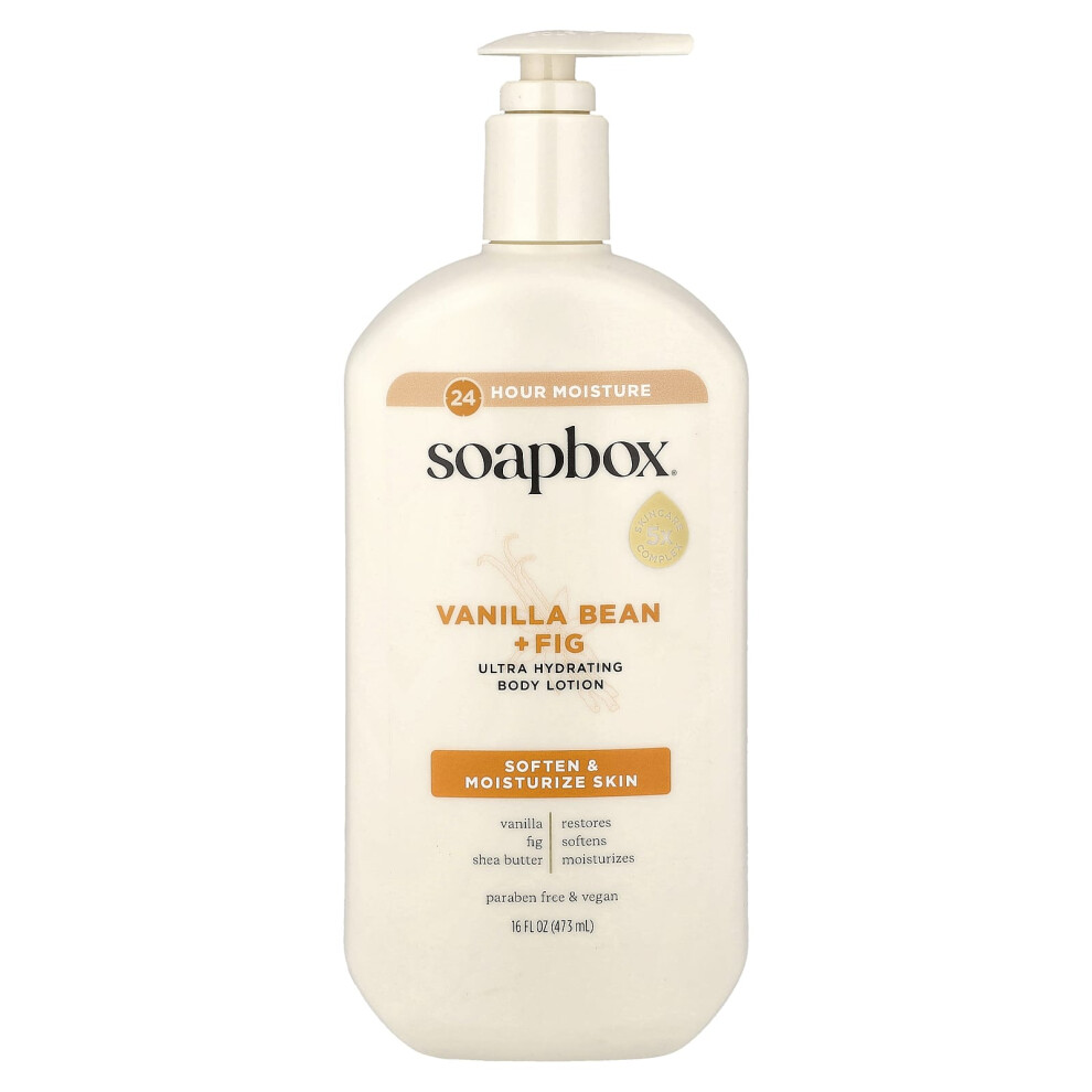 Soapbox , Ultra Hydrating Body Lotion, Vanilla Bean + Fig, 16 Fl Oz (473 Ml)