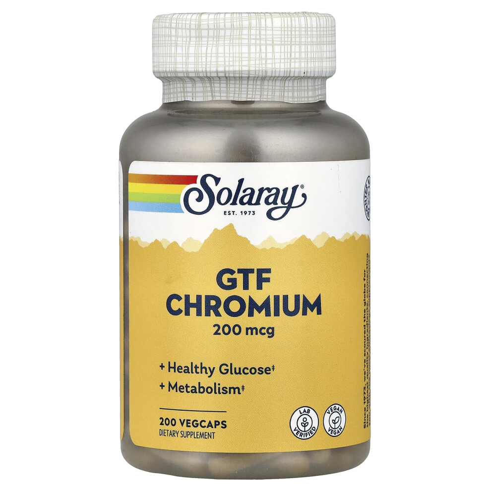 Solaray , Gtf Chromium, 200 Mcg, 200 Vegcaps