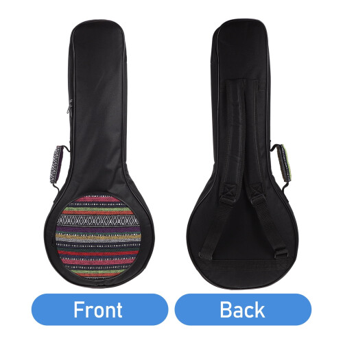 1Pc Black Nylon Mandolin Bag Portable Carrying Case with Adjustable Shoulder Strap 2