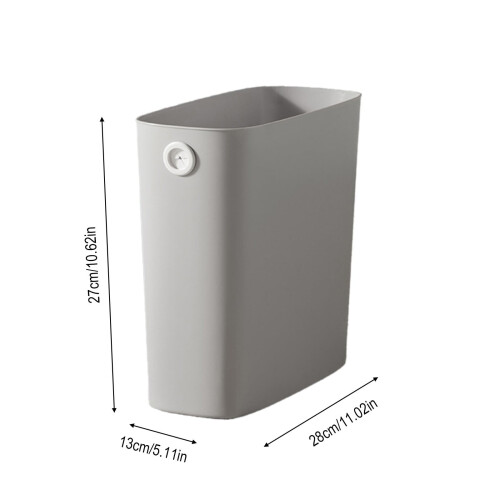 Basics Rectangular Plastic Trash Can – Small Bathroom, Office & Kitchen Waste Basket, Compact Design, Compatible with Standard Bags 1