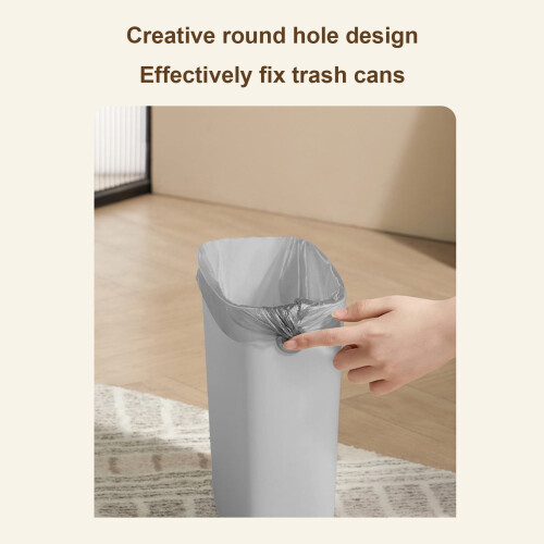 Basics Rectangular Plastic Trash Can – Small Bathroom, Office & Kitchen Waste Basket, Compact Design, Compatible with Standard Bags 2