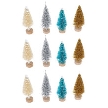 12pcs mini christmas trees miniature pine desktop ornaments