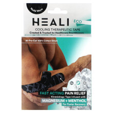 Heali Medical Corp, Kylmä terapeuttinen kinesiologinen nauha, Musta, 20 Pre-Cut 100% Cotton nauhaa